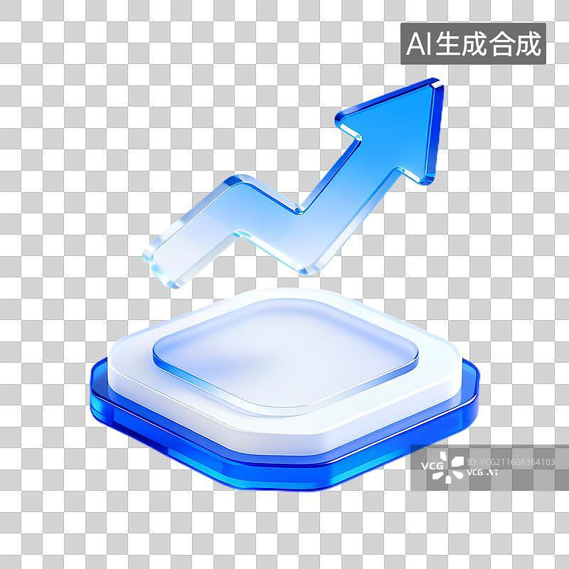 【AI数字艺术】代表增长进步的向上趋势图标图片素材