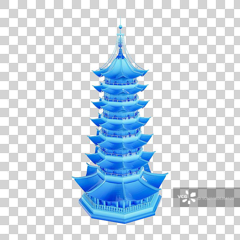 3D立体苏州地标建筑苏州瑞光塔图片素材