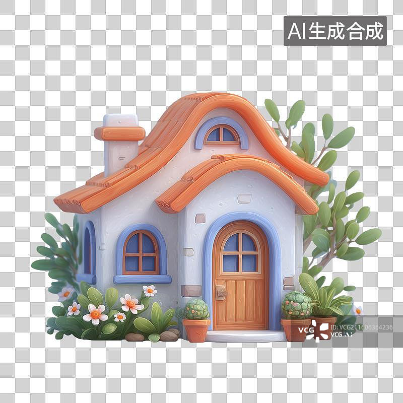 【AI数字艺术】可爱玩具房屋图片素材