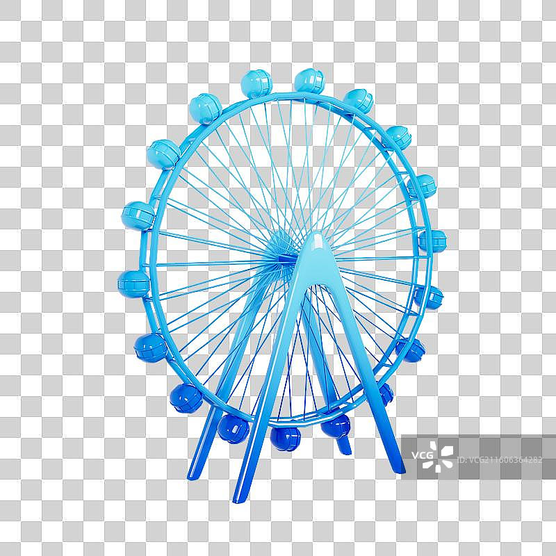 3D立体苏州城市地标建筑苏州之眼摩天轮图片素材