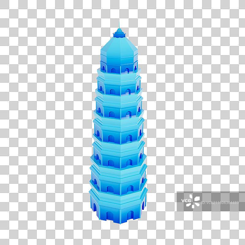 3D立体苏州地标建筑云岩寺塔图片素材