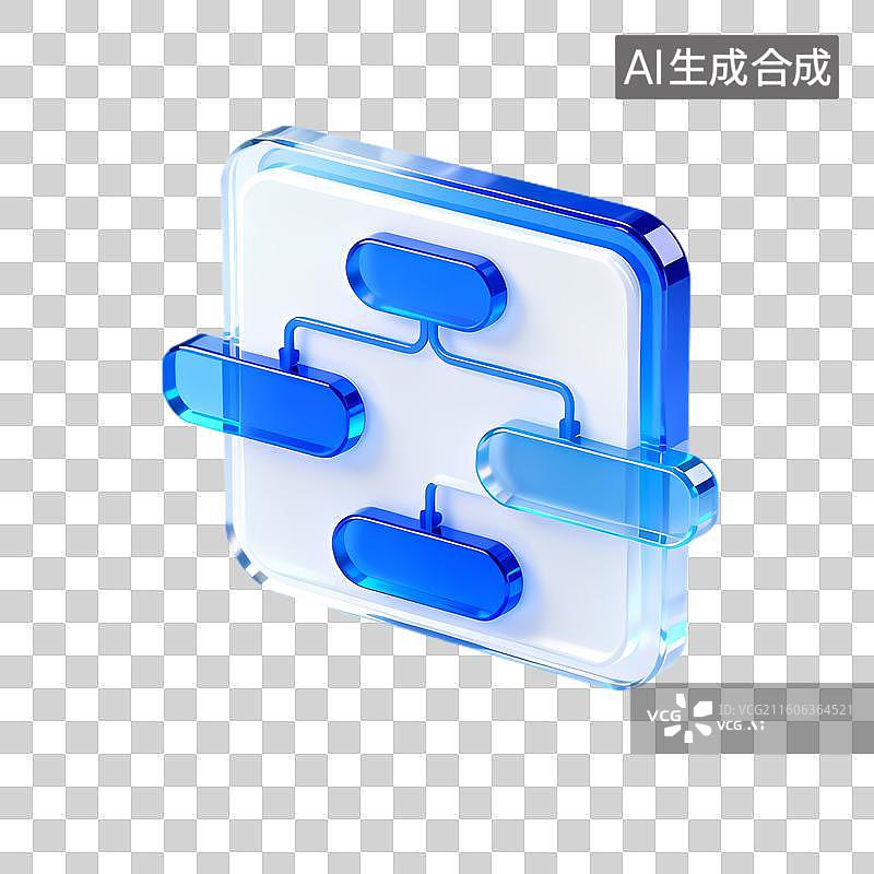 【AI数字艺术】透明蓝色网络连接示意图图片素材