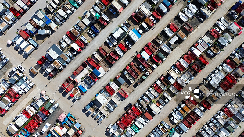 云南省昆明市西山区二手车交易市场航拍图片素材