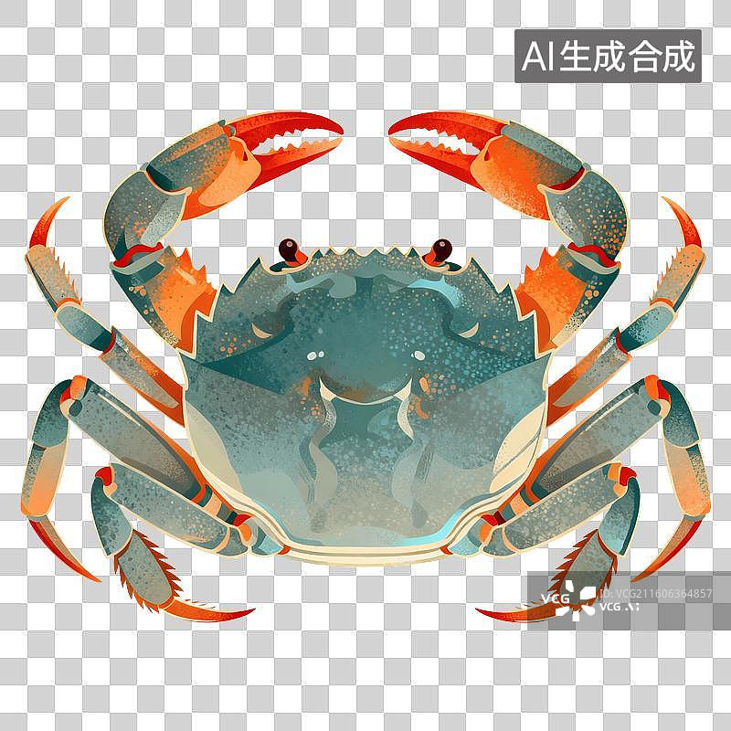 【AI数字艺术】青蟹插画图片素材
