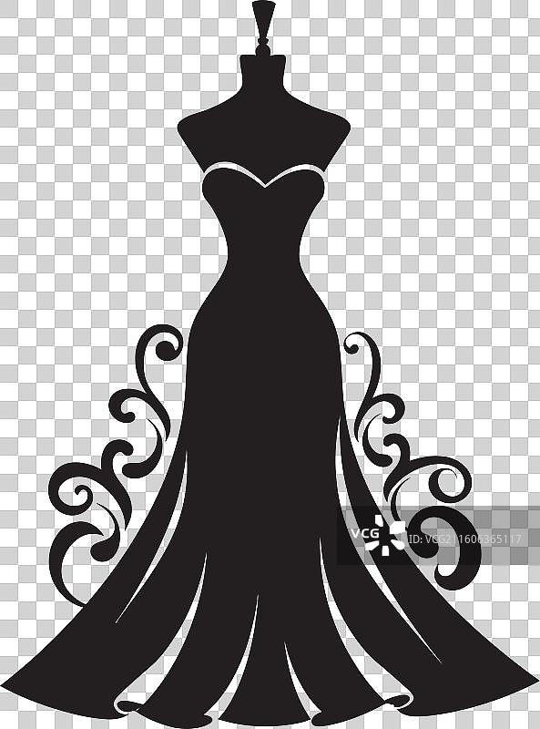 设计师时尚标志性黑色连衣裙徽章时尚图片素材