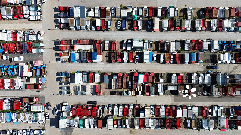 云南省昆明市西山区二手车交易市场航拍图片素材