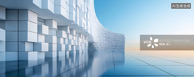 【AI数字艺术】抽象几何体建筑汽车背景图图片素材