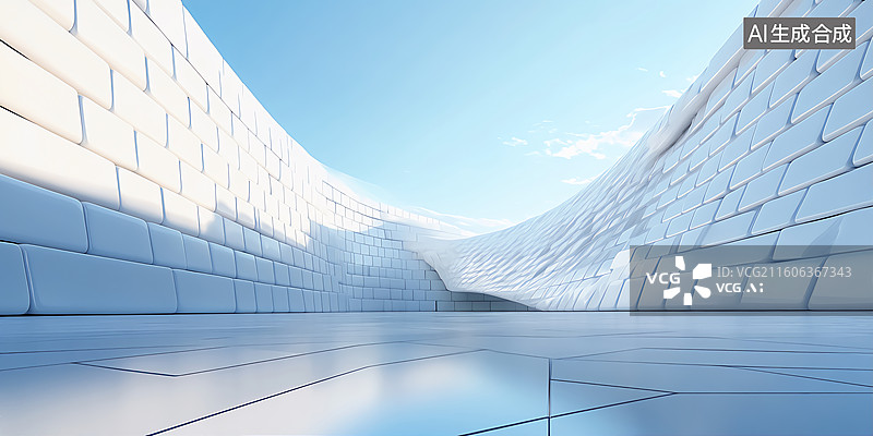 【AI数字艺术】抽象几何体建筑汽车背景图图片素材