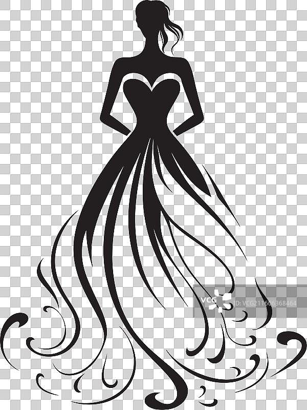 高级定制偶像礼服设计前卫时尚黑色图片素材