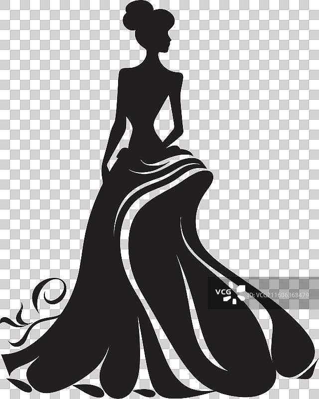 时尚优雅的黑色logo连衣裙图片素材