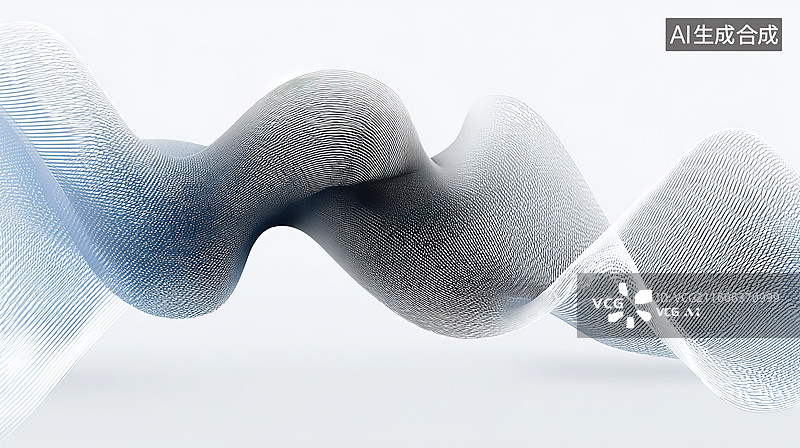 【AI数字艺术】流动的抽象波形结构图片素材
