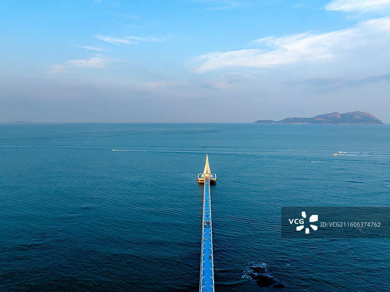 山东省青岛市黄岛区深蓝栈桥海军公园古镇口大学城中国海洋大学图片素材