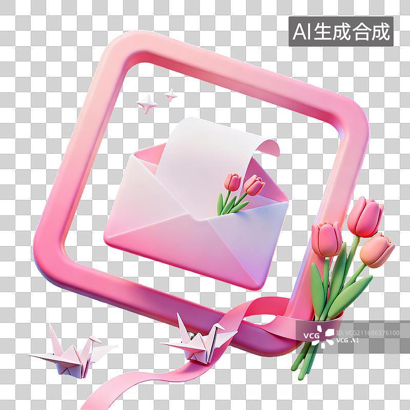 【AI数字艺术】3d国际节日38妇女节数字38信封组合元素图片素材