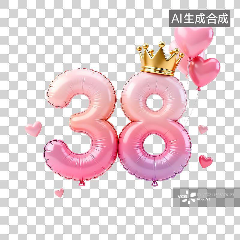 【AI数字艺术】3d粘土质感国际节日数字38妇女节组合元素图片素材