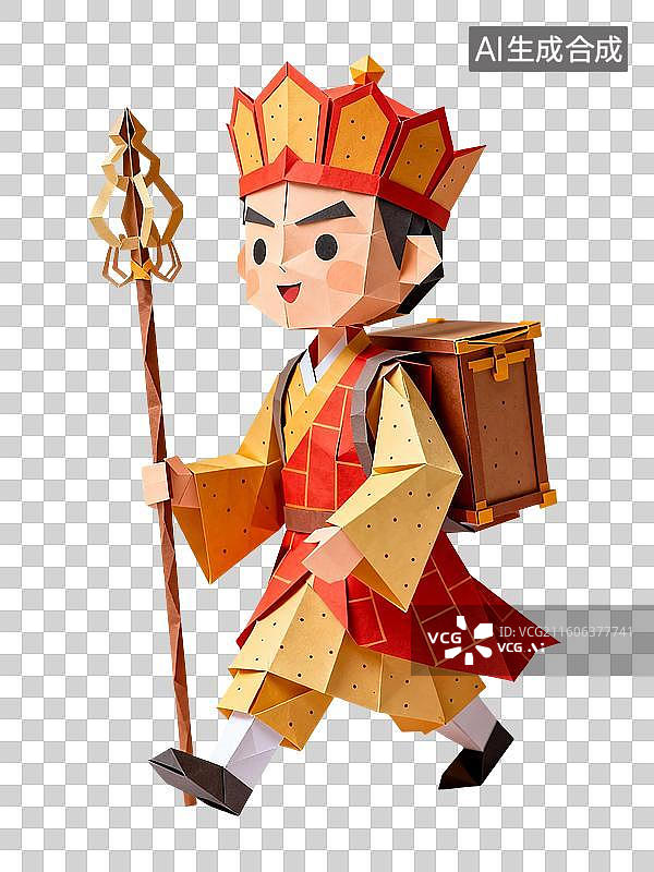 【AI数字艺术】3D渲染，西游记人物，唐三藏，唐僧，唐玄奘，西天取经，免抠元素图片素材