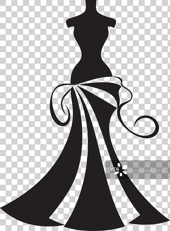 别致的定制时装设计师礼服图标，永恒的魅力图片素材