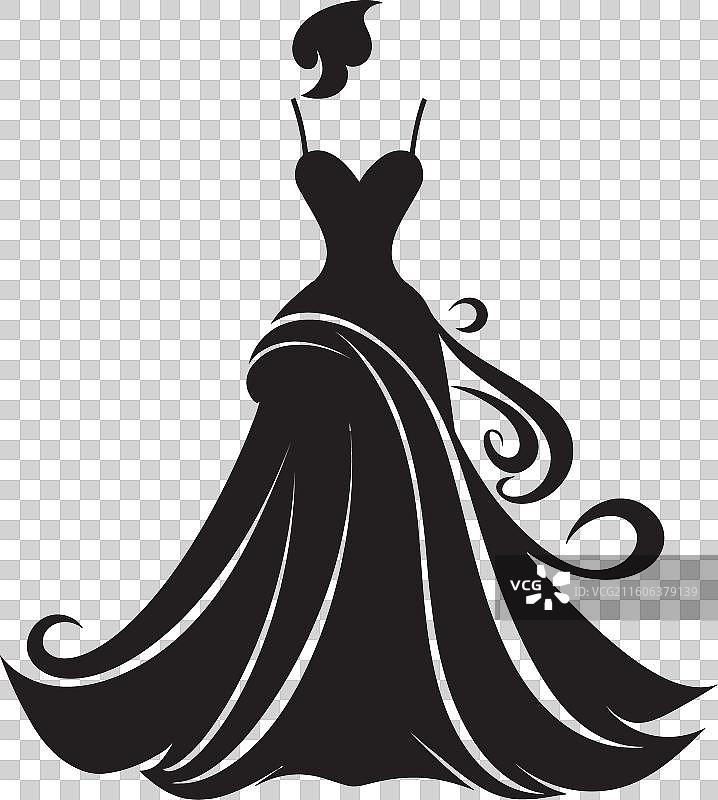 魅力十足的女人身穿黑色Logo连衣裙图片素材