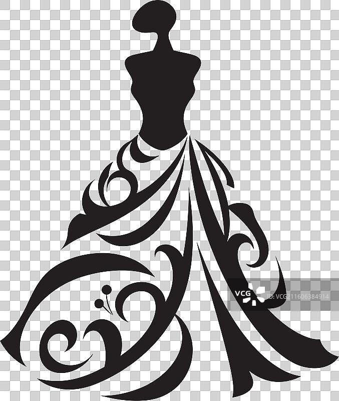 设计师的艺术设计高雅连衣裙图标图片素材