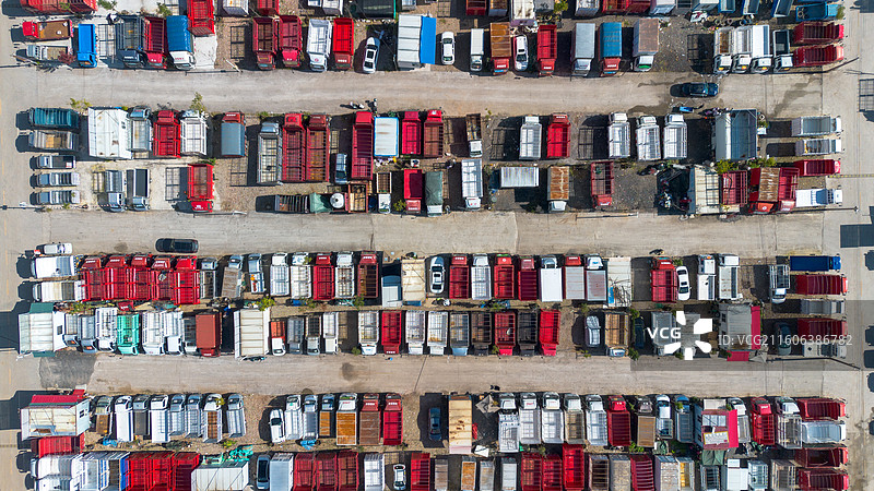 云南省昆明市西山区二手车交易市场航拍图片素材