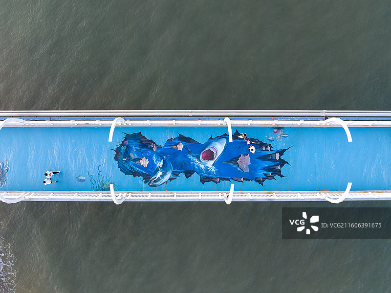 山东省青岛市黄岛区深蓝栈桥海军公园古镇口大学城中国海洋大学图片素材