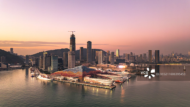 蛇口太子湾、蛇口港、K11ECOAST的绝美晚霞图片素材