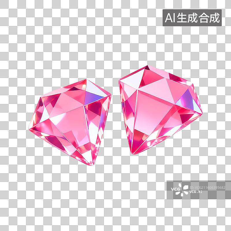 【AI数字艺术】粉色宝石元素图片素材