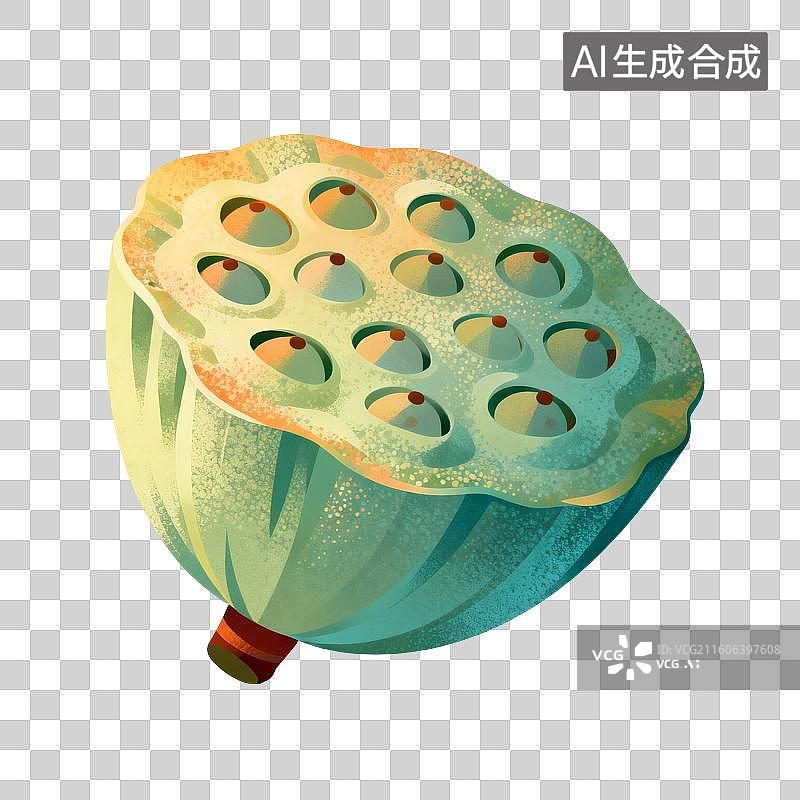 【AI数字艺术】莲蓬插画图片素材