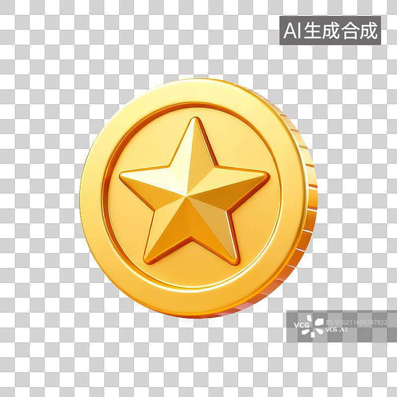 【AI数字艺术】金融投资五角星金币元素图片素材