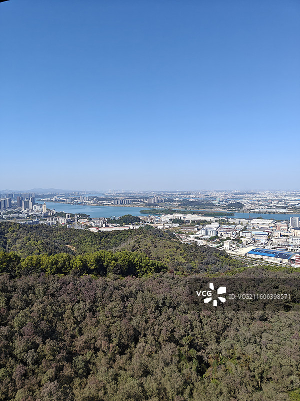 伴河江伴山森林潮连侨都江门城市风貌工业区住宅区布局图片素材