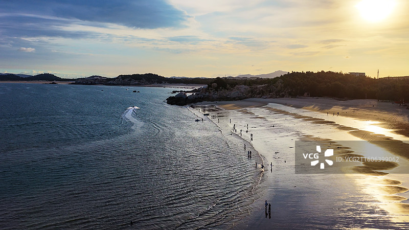 航拍福建平潭岛南线坛南湾象鼻湾沙滩海景图片素材