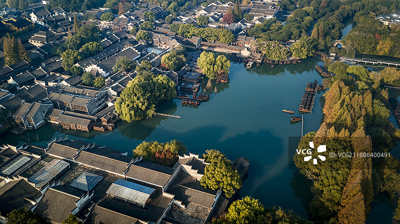 浙江乌镇景区元宝湖码头图片素材