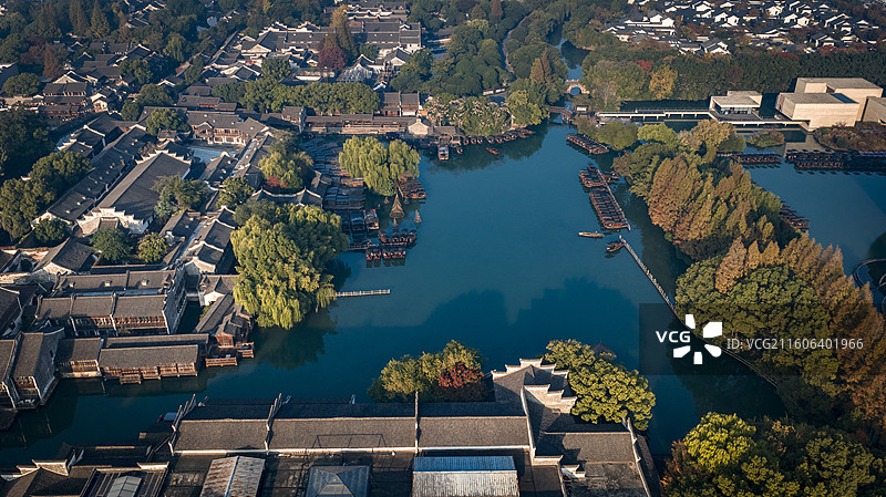 浙江乌镇景区元宝湖码头图片素材