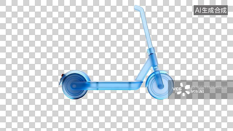 【AI数字艺术】蓝色电动滑板车特写展示图片素材