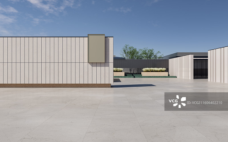 高档住宅小区_大门_停车道_别墅图片素材