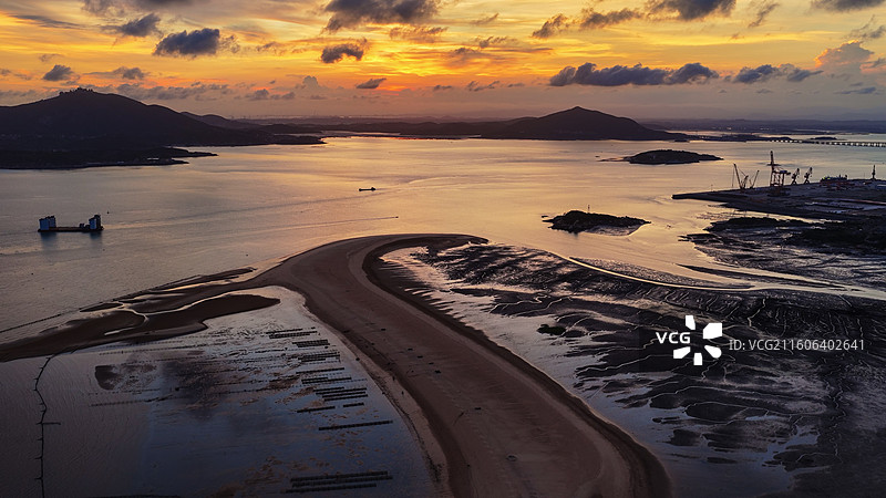 航拍福建平潭岛南线坛南湾象鼻湾沙滩海景图片素材