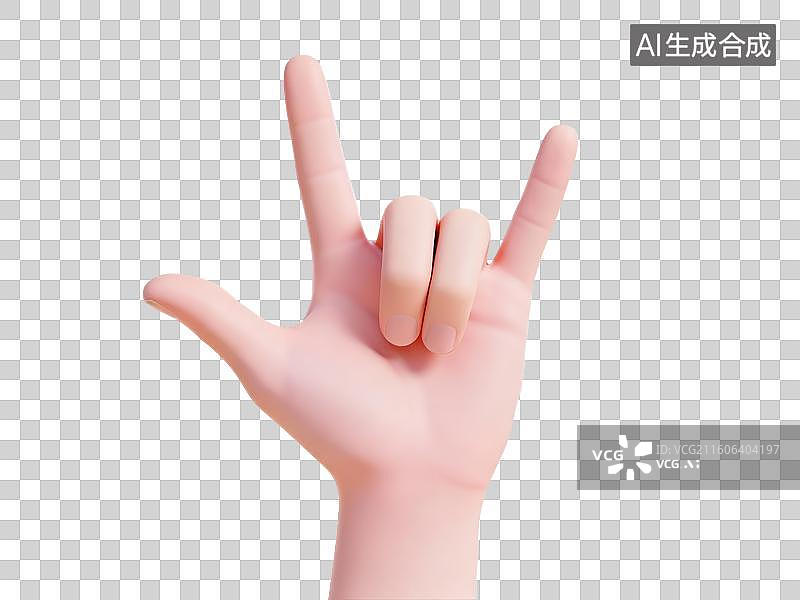 【AI数字艺术】手部做出摇滚手势图片素材