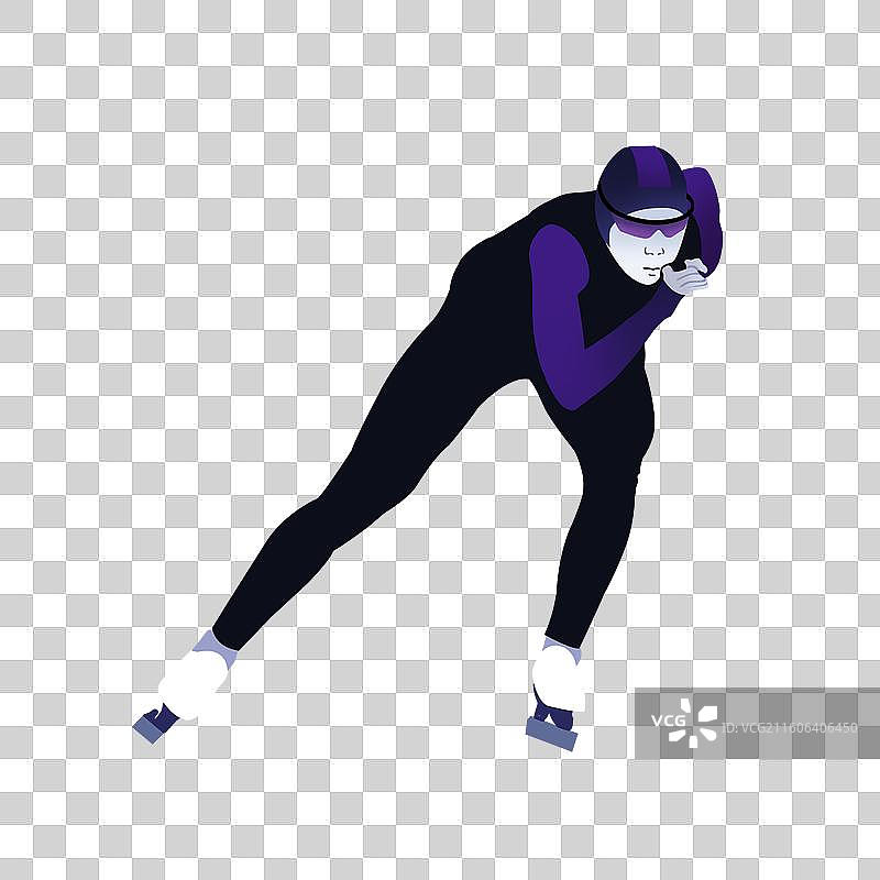 速度滑冰运动冬奥会冬季奥运会插画元素图片素材