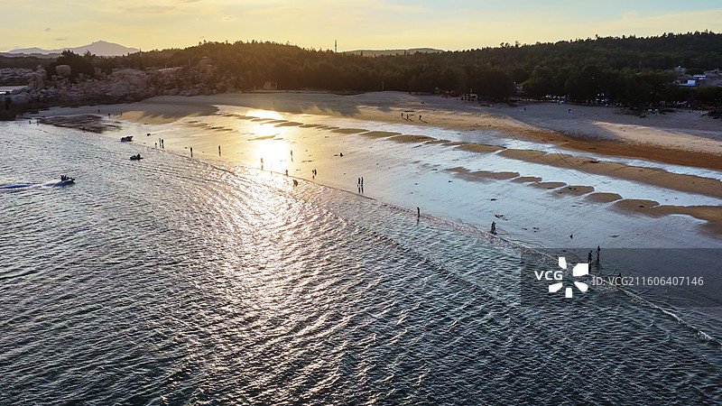 航拍福建平潭岛南线坛南湾象鼻湾沙滩海景图片素材