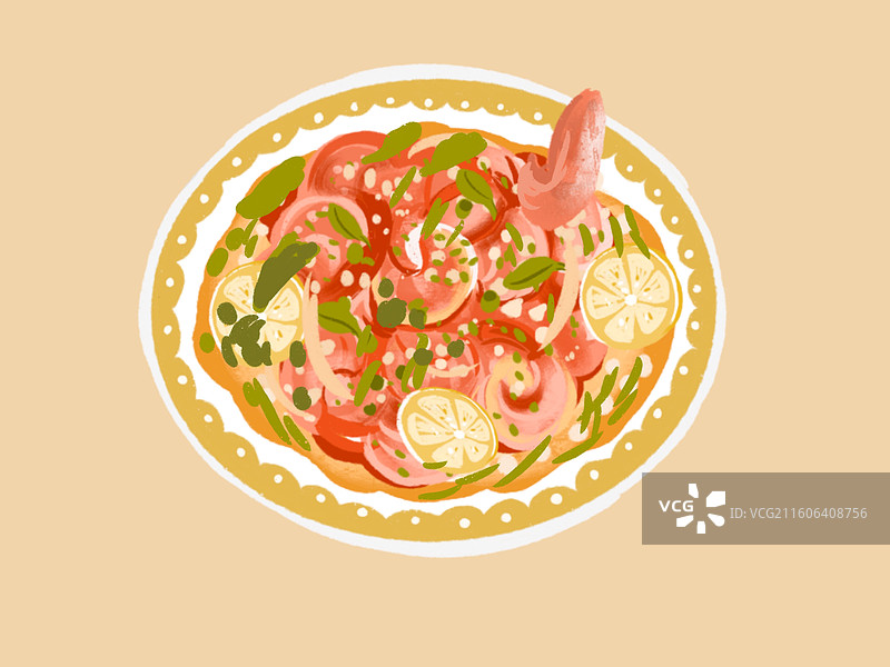 百香果柠檬酸辣虾图片素材