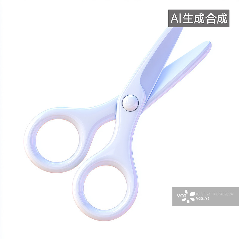 【AI数字艺术】蓝色的金属剪刀图片素材