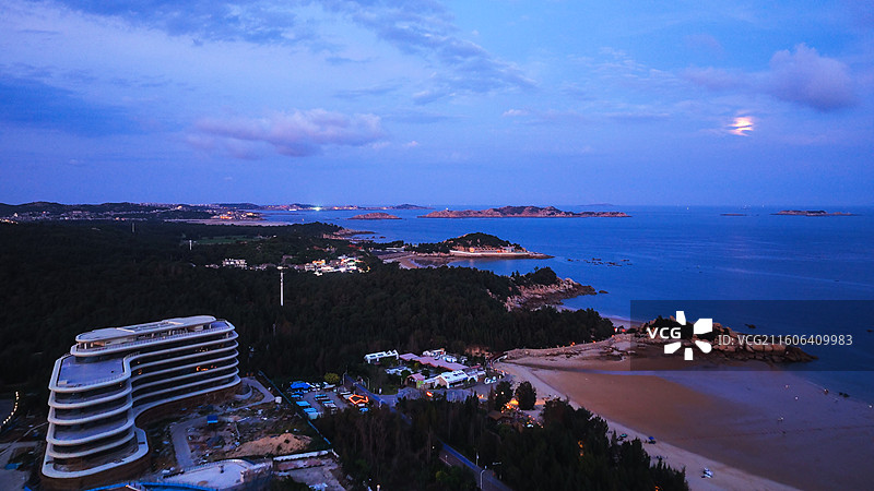 航拍福建平潭岛南线坛南湾象鼻湾沙滩海景图片素材