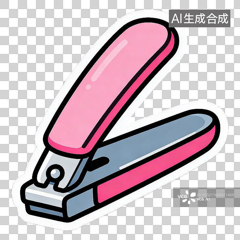 【AI数字艺术】2D贴纸插画风格母婴亲子系列元素宝宝指甲刀图片素材