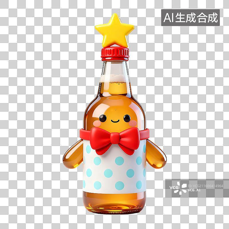 【AI数字艺术】可爱卡通风格带星瓶身图片素材