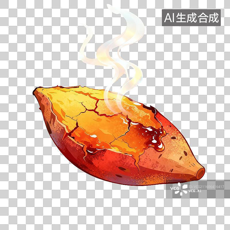 【AI数字艺术】烤红薯食物插画图片素材