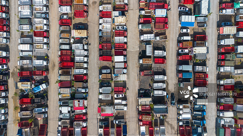 云南省昆明市西山区二手车交易市场航拍图片素材