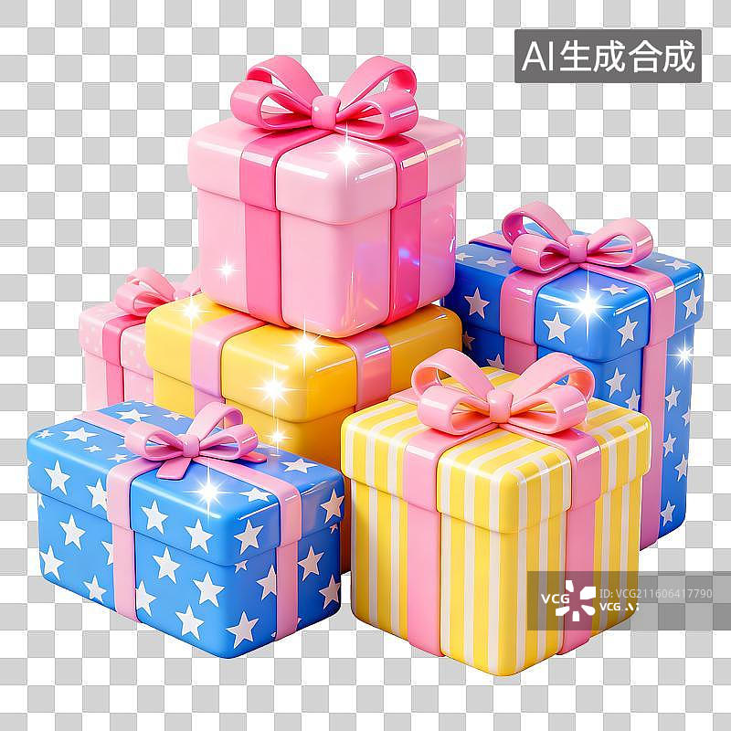 【AI数字艺术】色彩缤纷的节日礼品盒图片素材