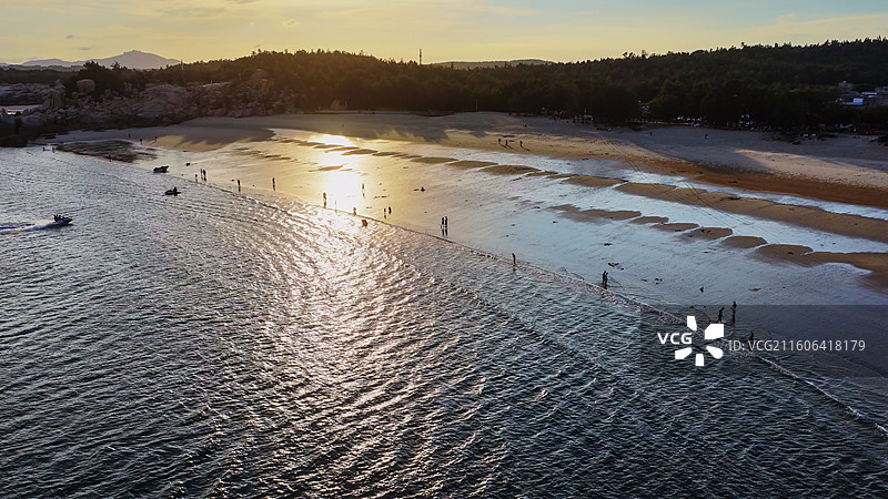 航拍福建平潭岛南线坛南湾象鼻湾沙滩海景图片素材