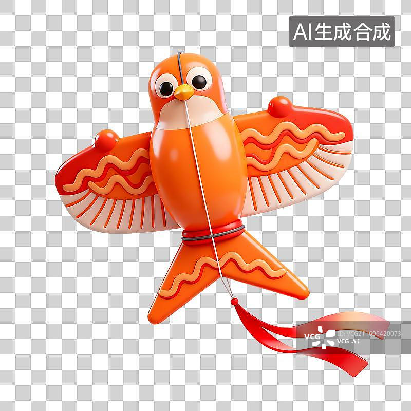 【AI数字艺术】色彩鲜艳卡通鸟形风筝图片素材