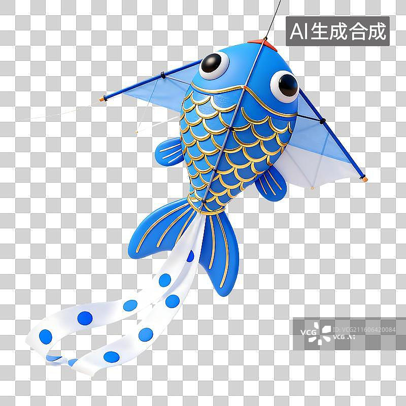 【AI数字艺术】色彩斑斓的鱼形风筝图片素材