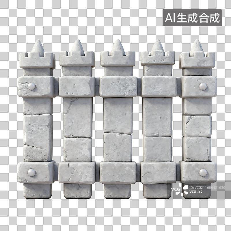 【AI数字艺术】带尖顶的石制围栏图片素材